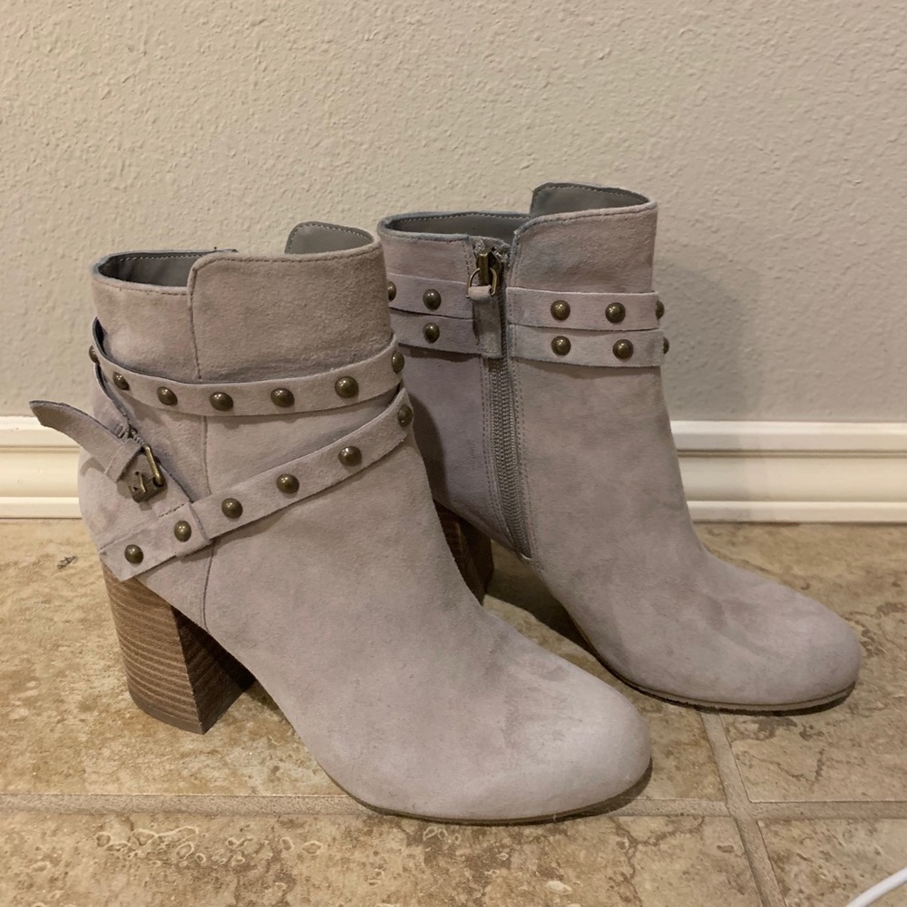 BP Grey Suede Studded Booties